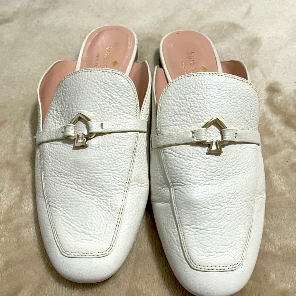 Kate Spade ♠️ white leather loafers